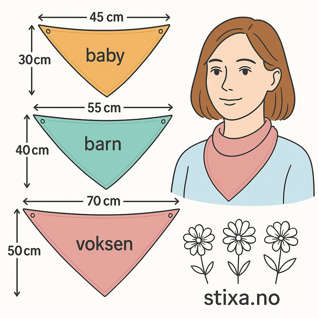 Stixa trekanttørkle Lys rosa lin/bomull